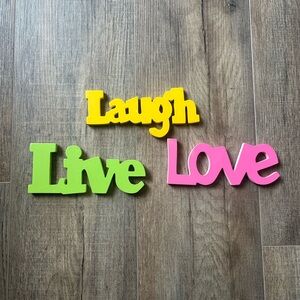 Live, laugh, love wooden decor pieces